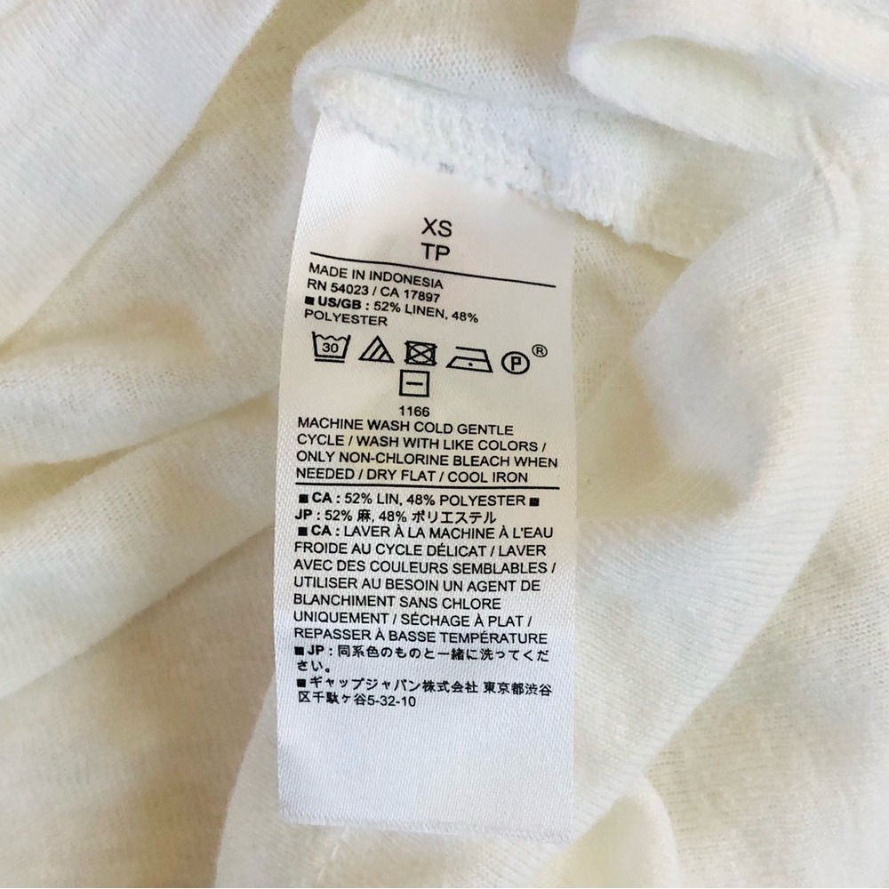 ◈SOLD◈ NWT Banana Republic Womens Linen Blend Polo V-Neck Top White NEW Size XS - Picture 9 of 13